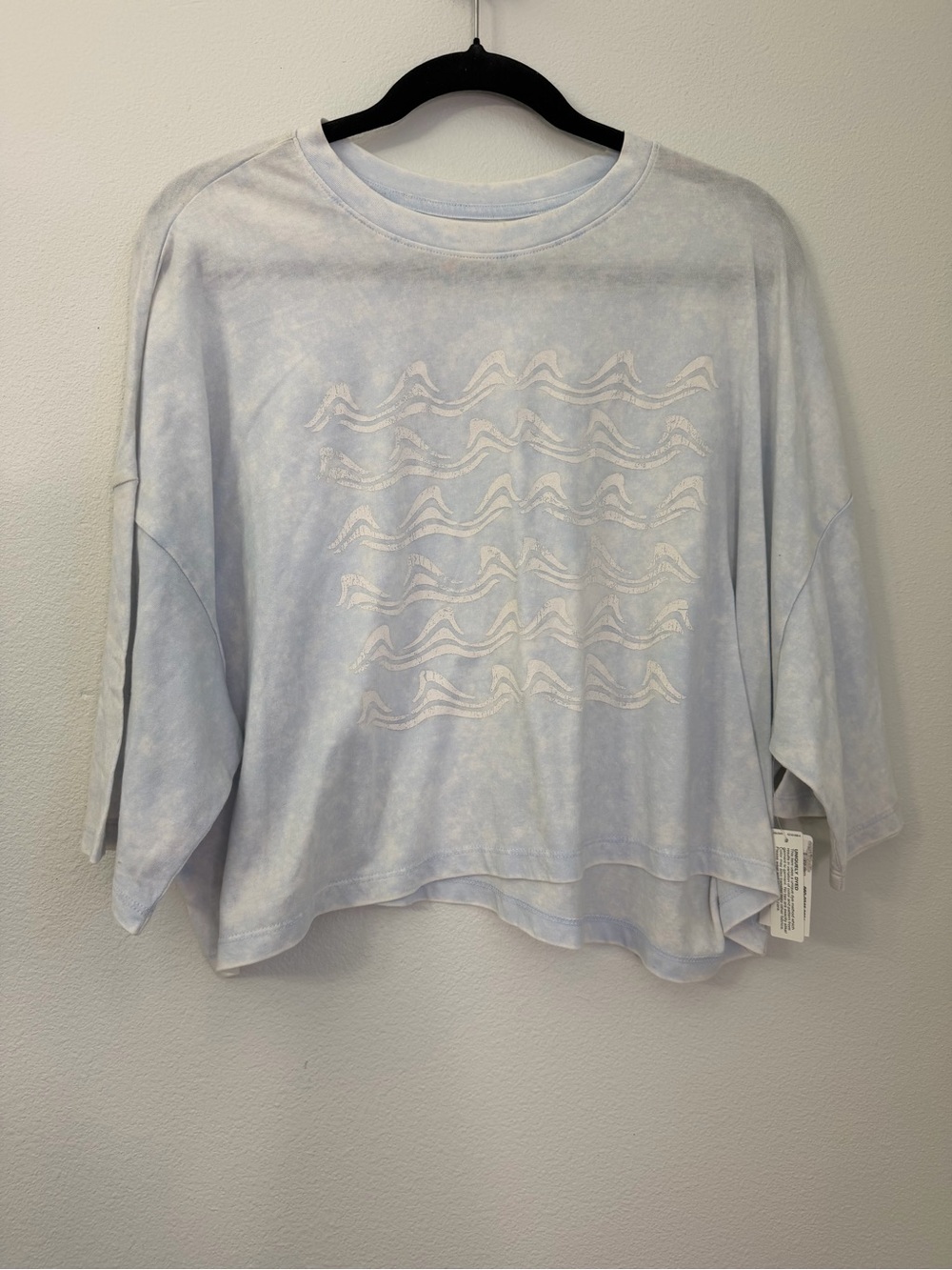 Flirtitude Active Light blue Wave Graphic Boxy Tee